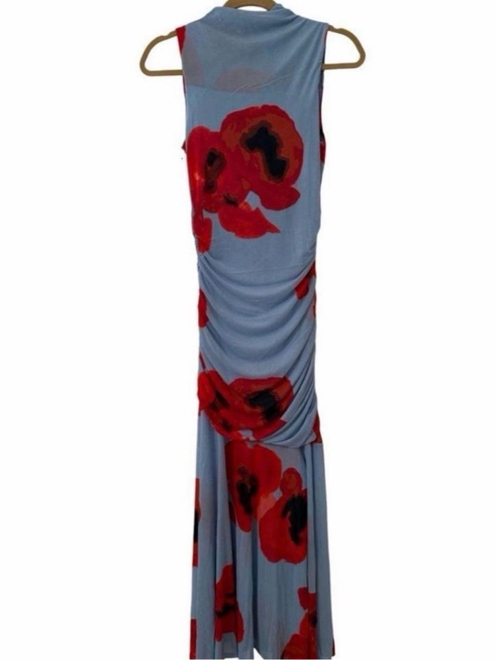 Sincerely Jules Light Blue Maxi Dress with Red Floral Print - Picture 6 of 7